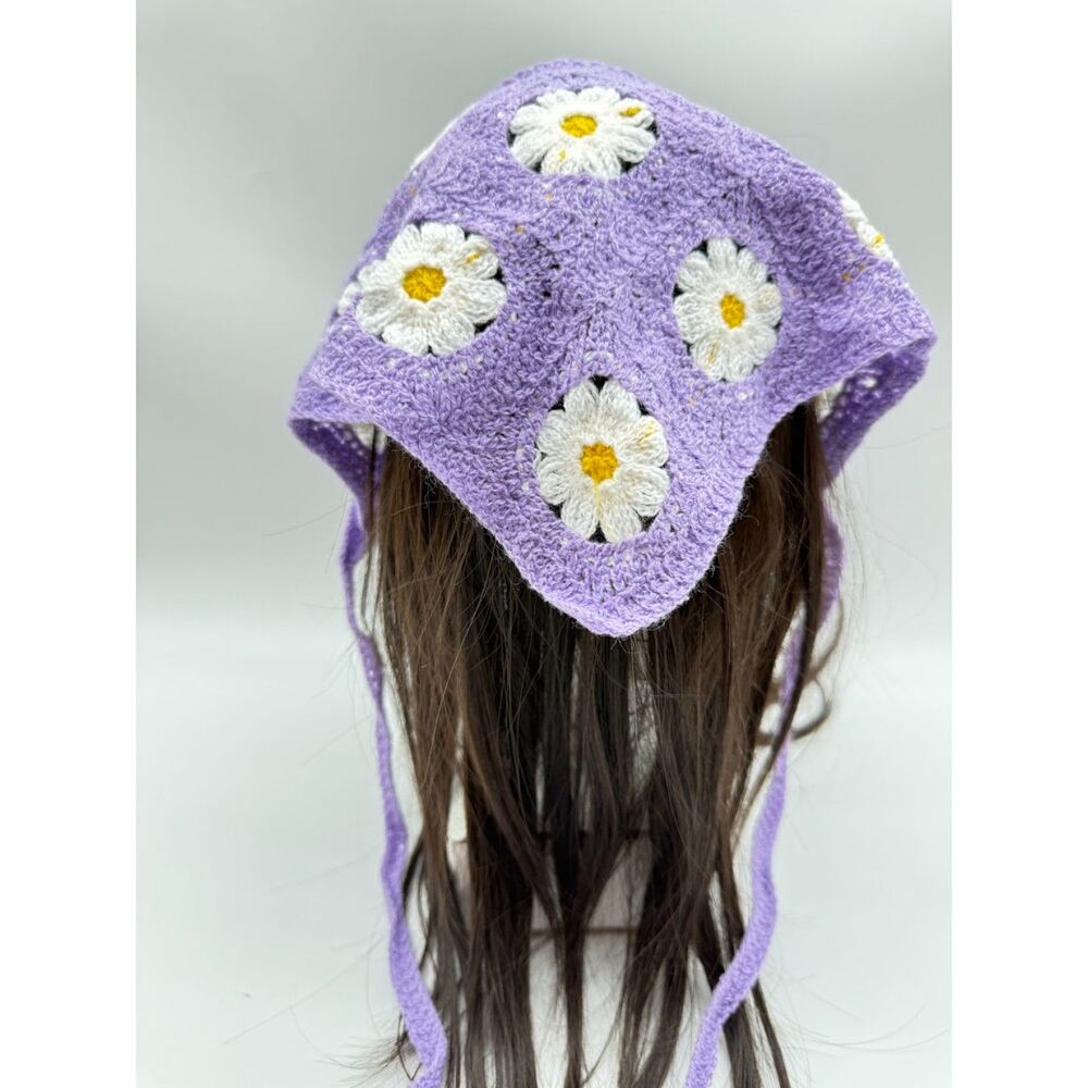 Crochet hand-made purple flower